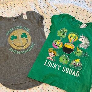 Lucky Squad Kids T-Shirts - Green and Gray NEW